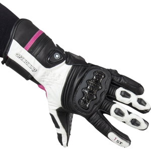 ON BOARD Guantes de Moto  Mod 1st Racing Mujer Negro-Blanco-Lila