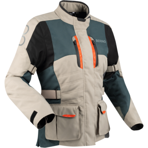 Bering Chaqueta de Moto Mujer  Siberia Beige-Gris-Naranja