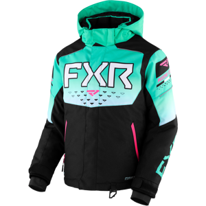 FXR Chaqueta de Nieve Niño  Helium Negro-Menta-Rosa Eléctrico