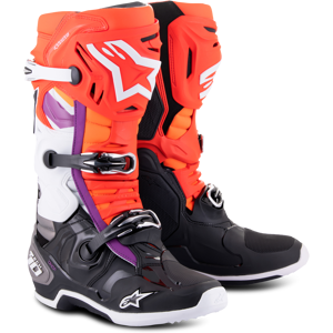 Alpinestars Botas de Cross  Tech 10 Negro-Rojo-Naranja Fluo