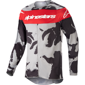 Alpinestars Camiseta de Cross  Racer Tactical Gris Camuflaje-Rojo Marte