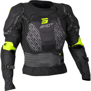 Shot Race Gear Chaqueta de Protección Shot Optimal Negro-Amarillo Neón