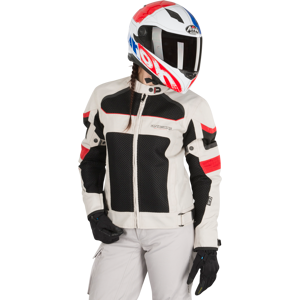 ON BOARD Chaqueta de Moto  Pack 3D-Air Mujer Gris-Negro-Rojo + Membrana Dry-B