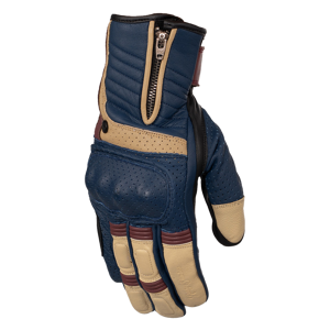 Rusty Stitches Guantes de Moto  Simon Azul-Beige