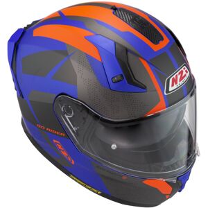 Casco Moto Integral Nzi Go Rider Stream Trident Azul, Antracita Y Naranja 2xl