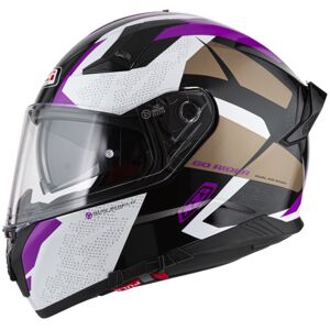 Casco Moto Integral Nzi Go Rider Stream Trident Negro Y Morado Xs