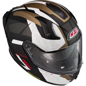 Casco Moto Integral Nzi Go Rider Stream Trident Negro, Gris Y Dorado Xs