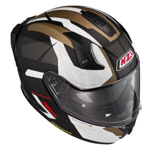 Casco Moto Integral Nzi Go Rider Stream Trident Negro, Gris Y Dorado S