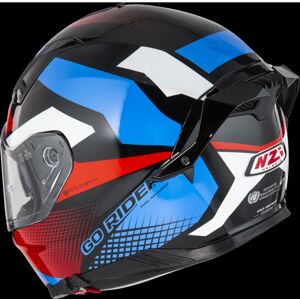 Casco Moto Integral Nzi Go Rider Stream Quadri Negro, Rojo Y Azul S