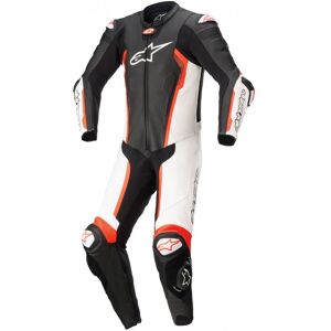 Mono Alpinestars Missile V2 Leather 1 Pc Negro Blanco Rojo Fluor  3150122-1231