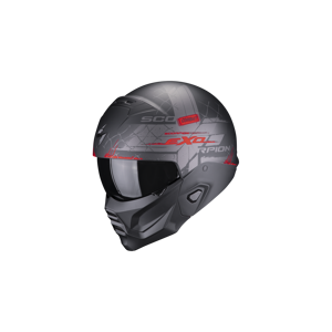 Casco Scorpion Exo-Combat II Xenon Negro Mate Rojo  182-418-24