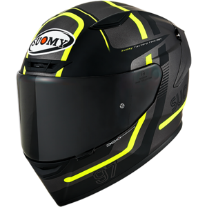 Casco Suomy Track-1 Ninety Seven Mate Gun Metal Amarillo  K6T10013