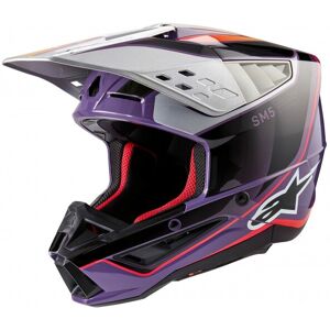 Casco Alpinestars S-M5 Sail Violeta Negro Plata Brillo  8306723-3919