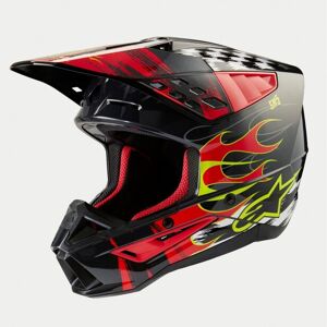 Casco Alpinestars S-M5 Rash Gris Oscuro Rojo Brillo  8307023-9033