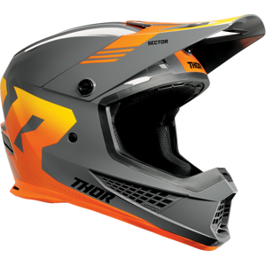 Casco Thor Sector 2 Carve Charcoal Naranja  01108121