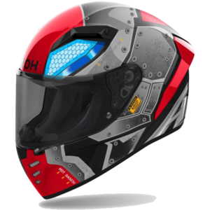 Casco Airoh Connor Bot Rojo Gris Brillo  CNB17