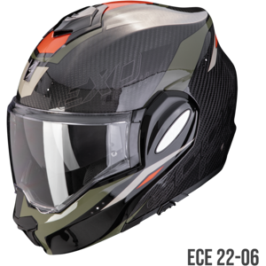 Casco Scorpion EXO Tech Evo Carbon Rover Negro Verde  118-433-69