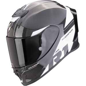 Casco Scorpion Exo R1 Evo Carbon Air Rally Negro Blanco  110-434-55