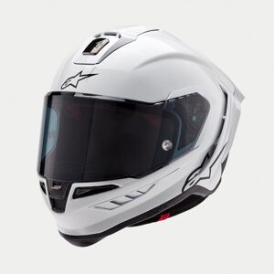 Casco Alpinestars Supertech R10 Solid Blanco Brillo Negro Mate  8200124-2170