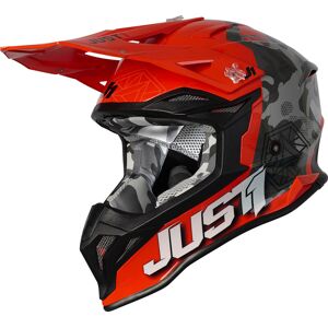 Just1 J39 Kinetic Casco de Motocross - Negro Naranja (XS)