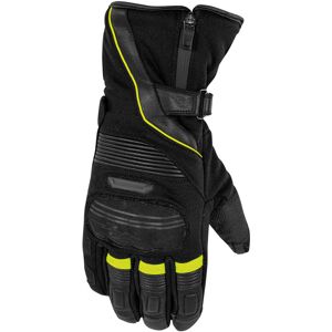 Rusty Stitches Cole Guantes de moto impermeables - Negro Amarillo (M)