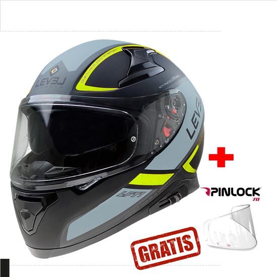 LEVEL Lft1 Touring Fluor Mate+ Pinlock Gratis Casco Integral