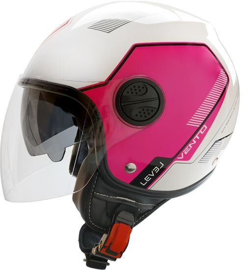 LEVEL Casco Jet  Ljc Vento Rosa Con Gafas Interiores