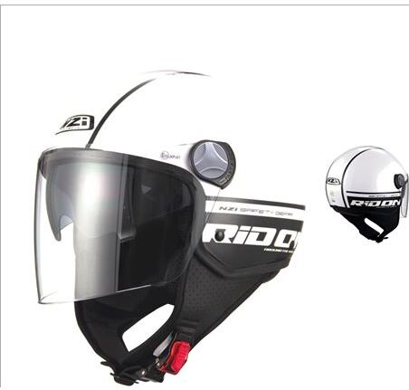 NZI Capital 2 Duo Ridon White Black Con Gafas Casco Jet