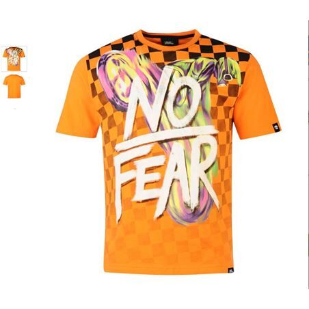 NO FEAR Camiseta Moto Fashion  Moto Graphic Orange Checker