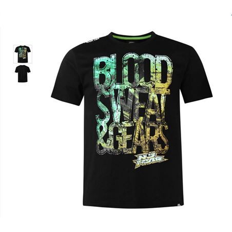 NO FEAR Camiseta Moto Fashion  Moto Graphic Blood Sweat Gear Black Ao