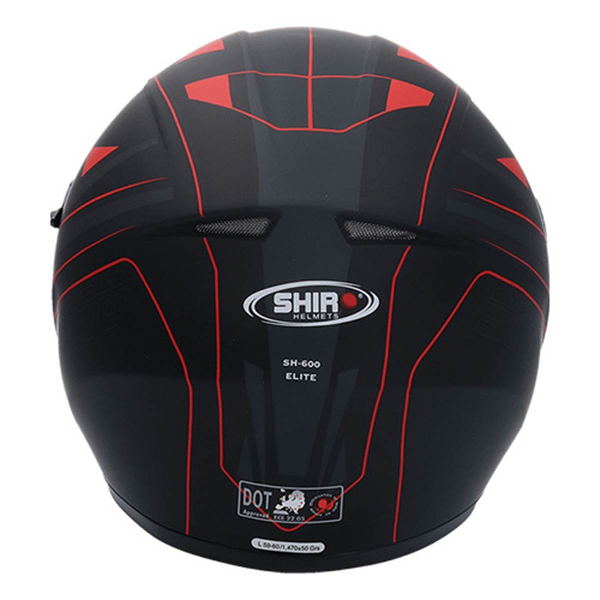 SHIRO Casco moto integral  sh600 negro/rojo mate xs