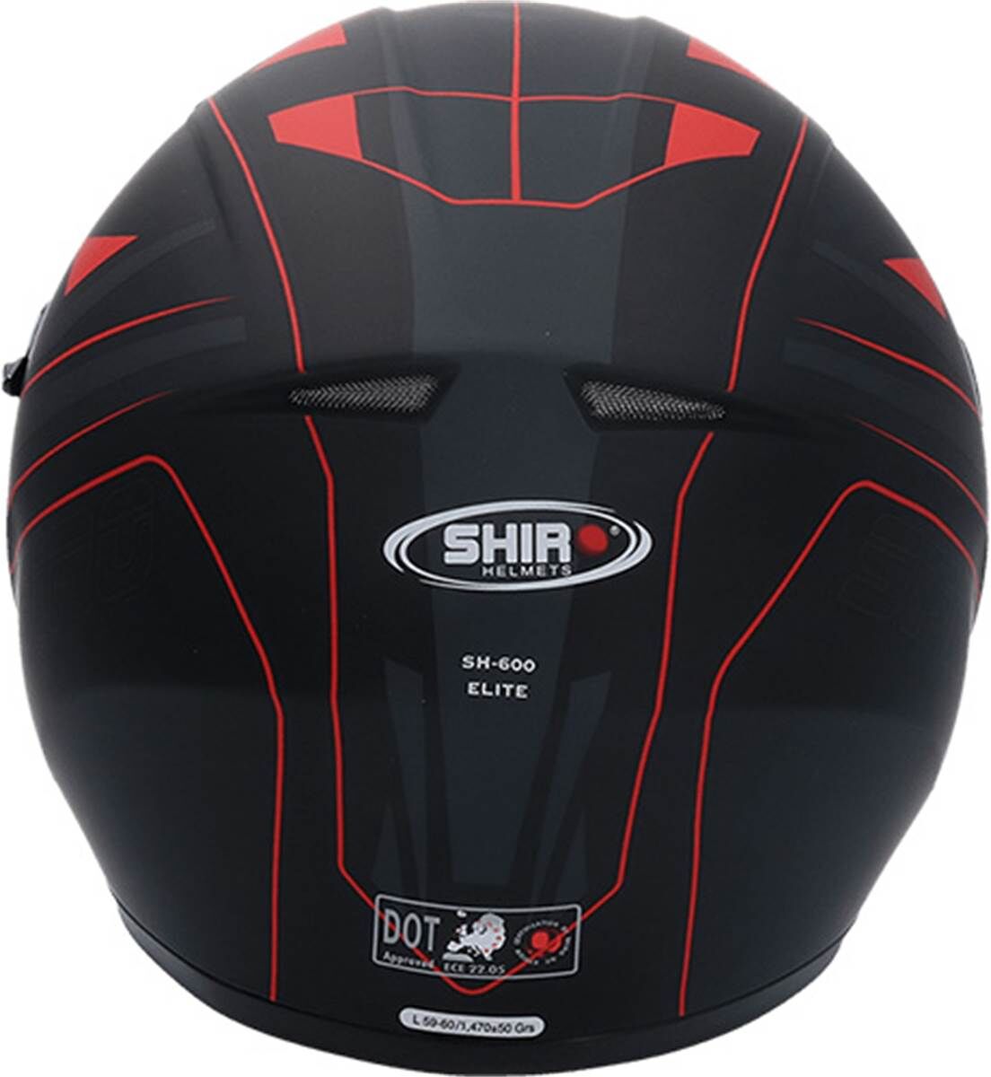 SHIRO Casco moto integral  sh600 negro/rojo mate s