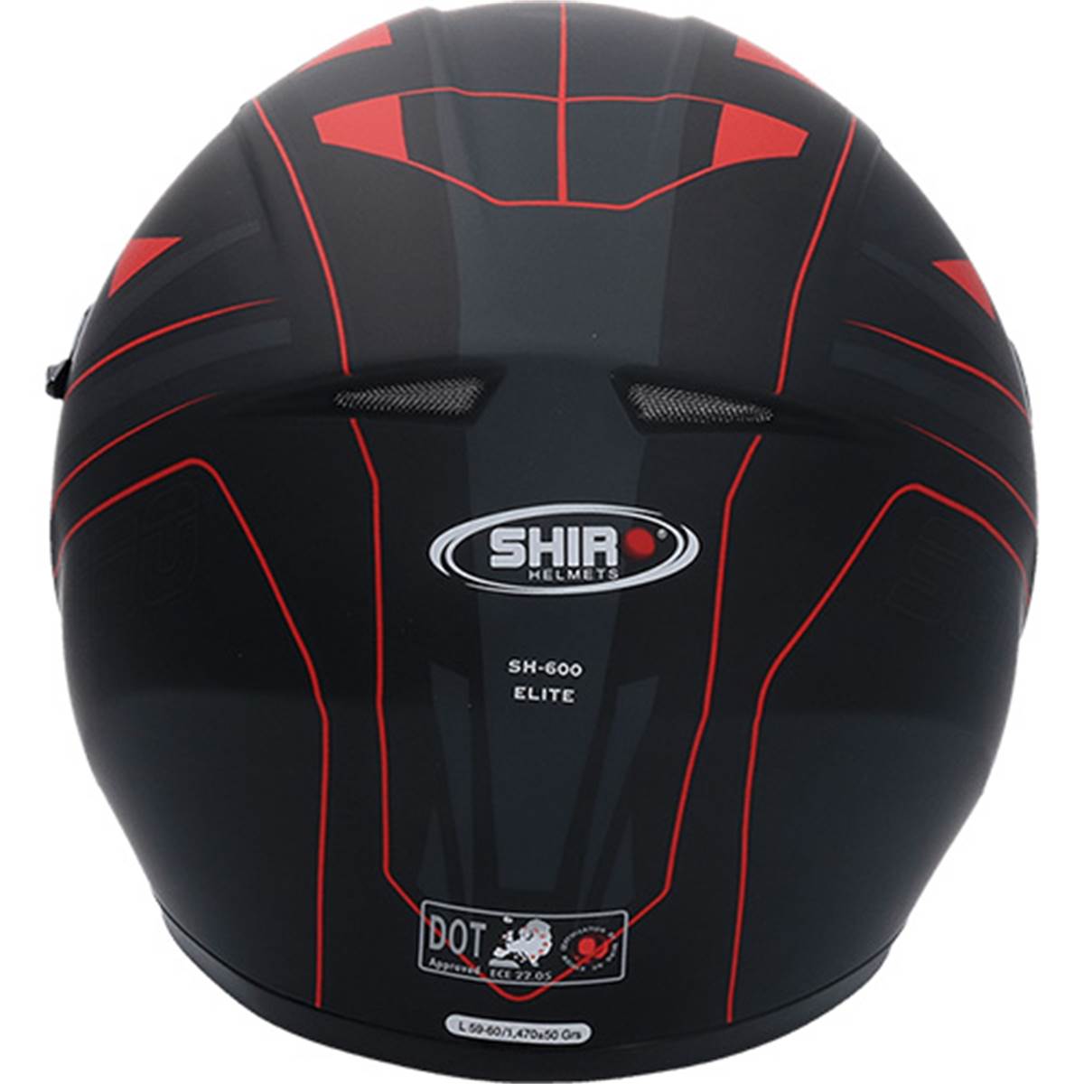 SHIRO Casco moto integral  sh600 negro/rojo mate xl