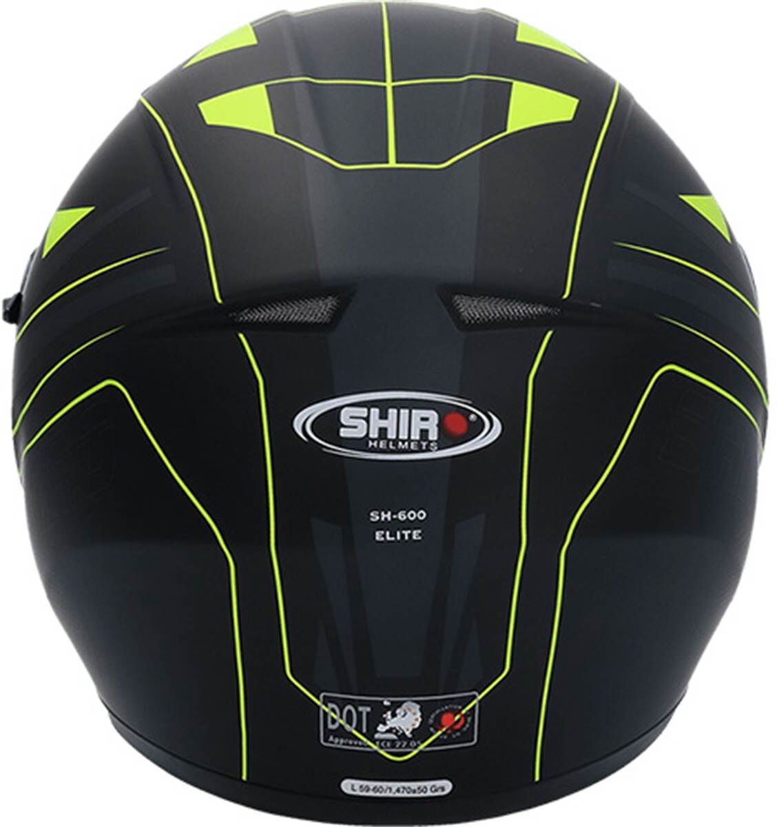 SHIRO Casco moto integral  sh600 negro/amarillo mate l