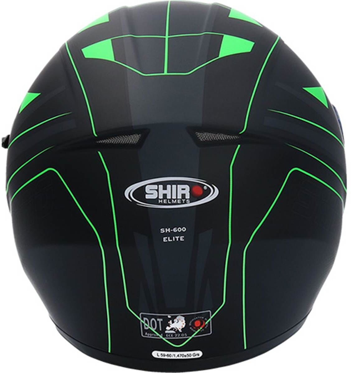 SHIRO Casco moto integral  sh600 negro/verde mate m