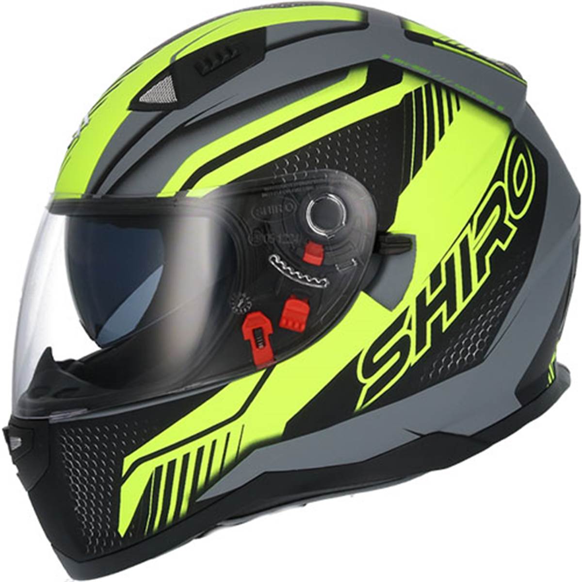 SHIRO Casco moto integral  sh881 negro/amarillo xs