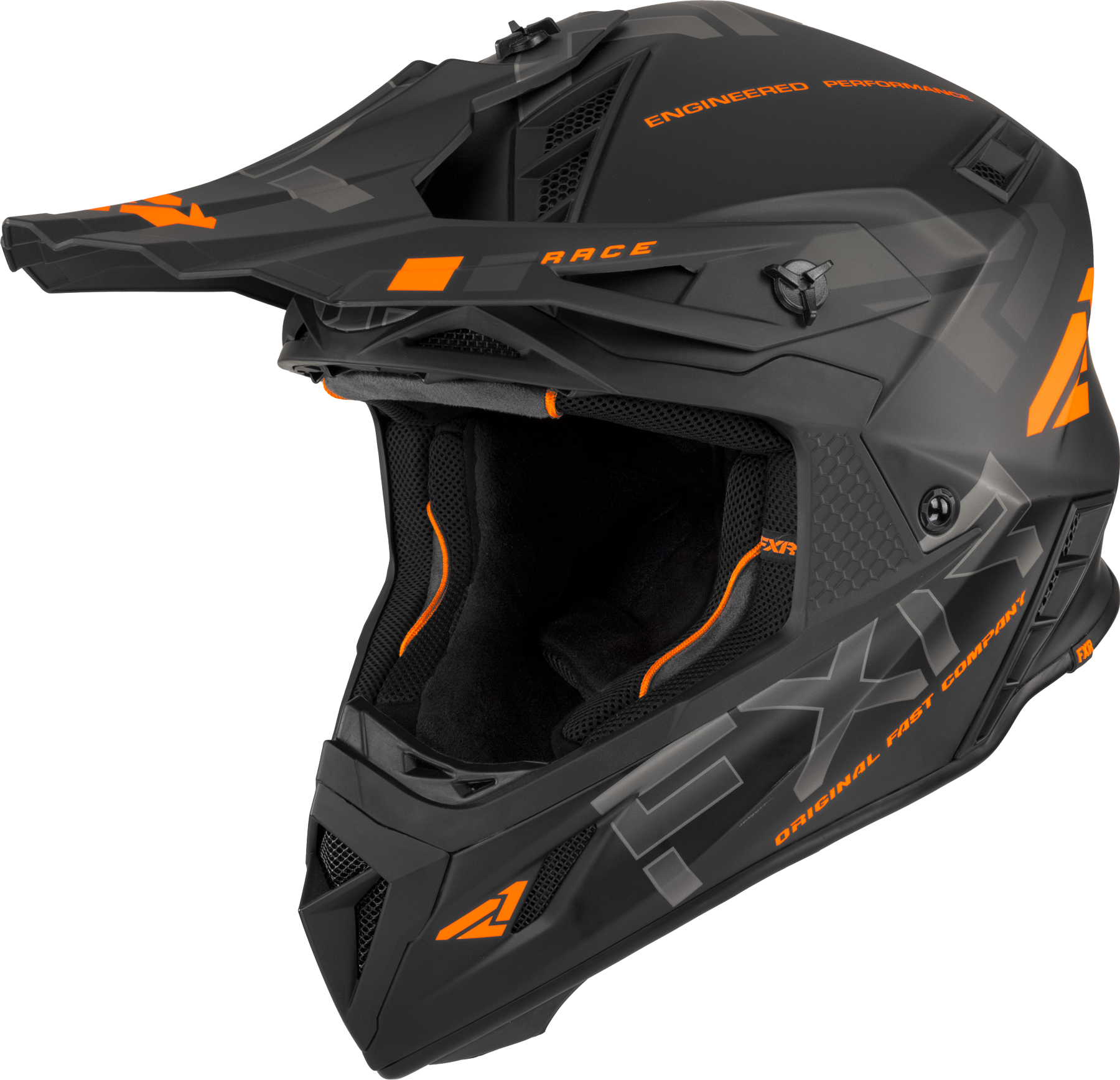 FXR Casco de Cross  Helium Race Div Fidlock Negro-Naranja