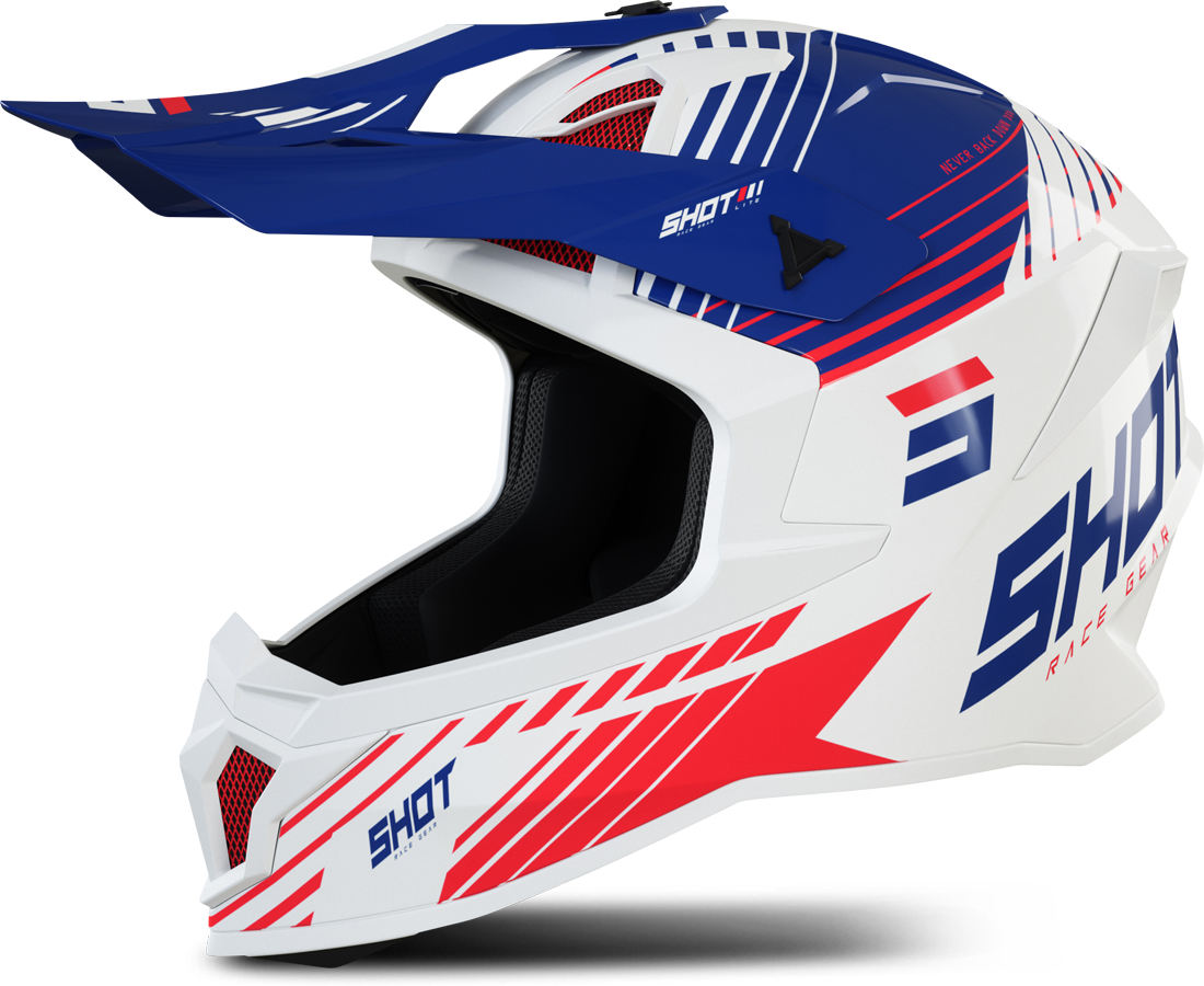 Shot Race Gear Casco de Cross Shot Lite Fury Azul Marino-Rojo