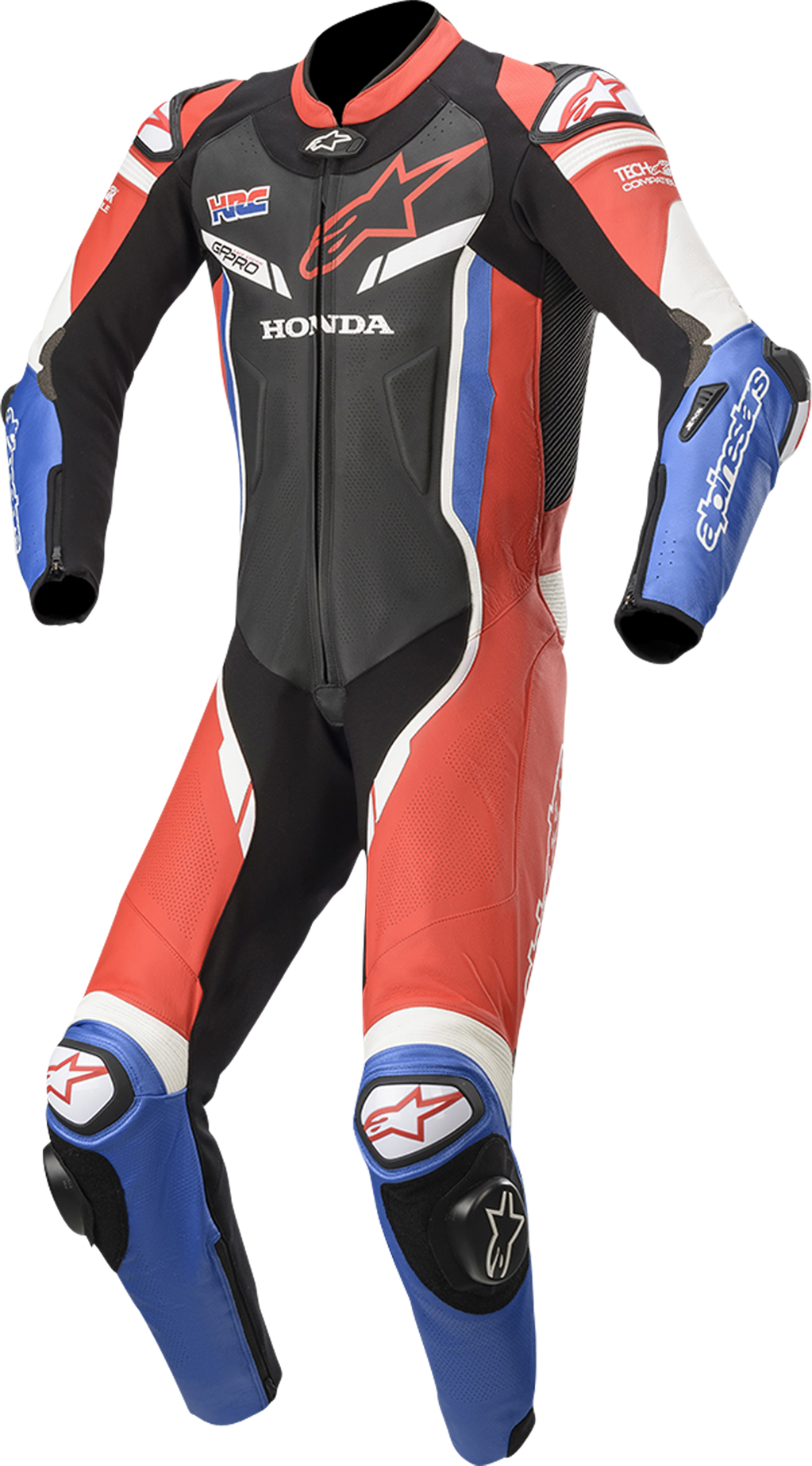 Alpinestars Mono de cuero  Honda GP Pro V2 Negro-Rojo-Azul