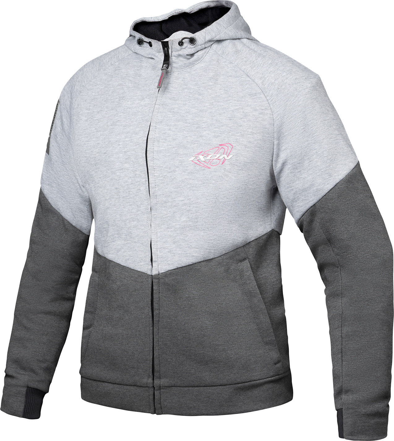 Ixon Chaqueta de Moto Mujer  Touchdown Gris-Plateado-Fúcsia