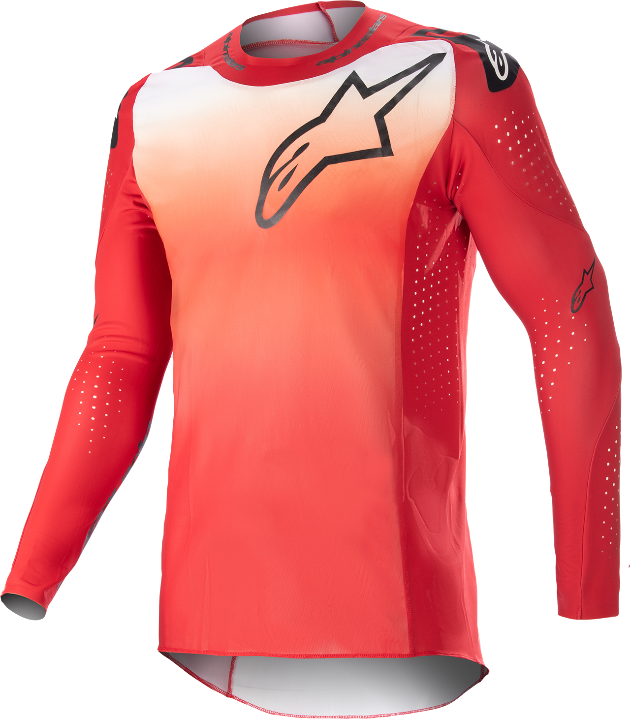 Alpinestars Camiseta de Cross  Supertech Risen Rojo Marte-Blanco