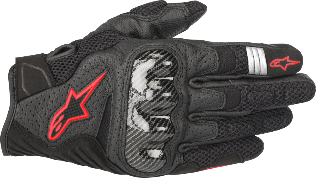 Alpinestars Guantes de Moto  SMX-1 Air V2 Negro-Rojo Fluo