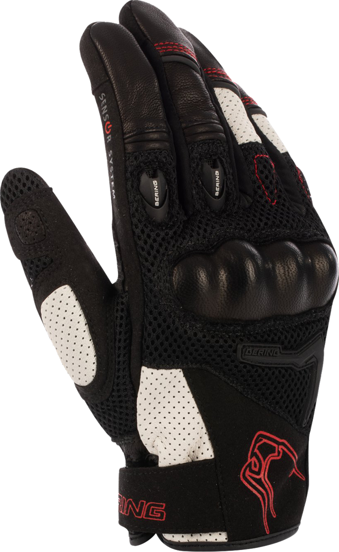 Bering Guantes de Moto  Planet Negro-Blanco-Rojo