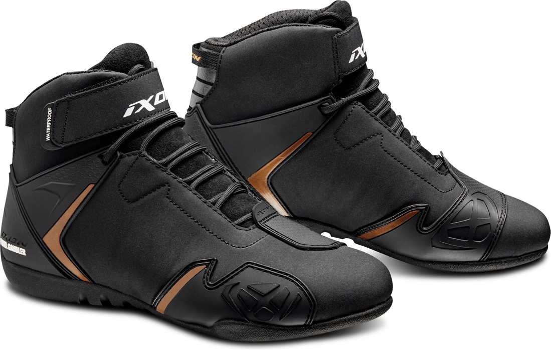 Ixon Botas de Moto para Mujer  Gambler WP Negro-Dorado