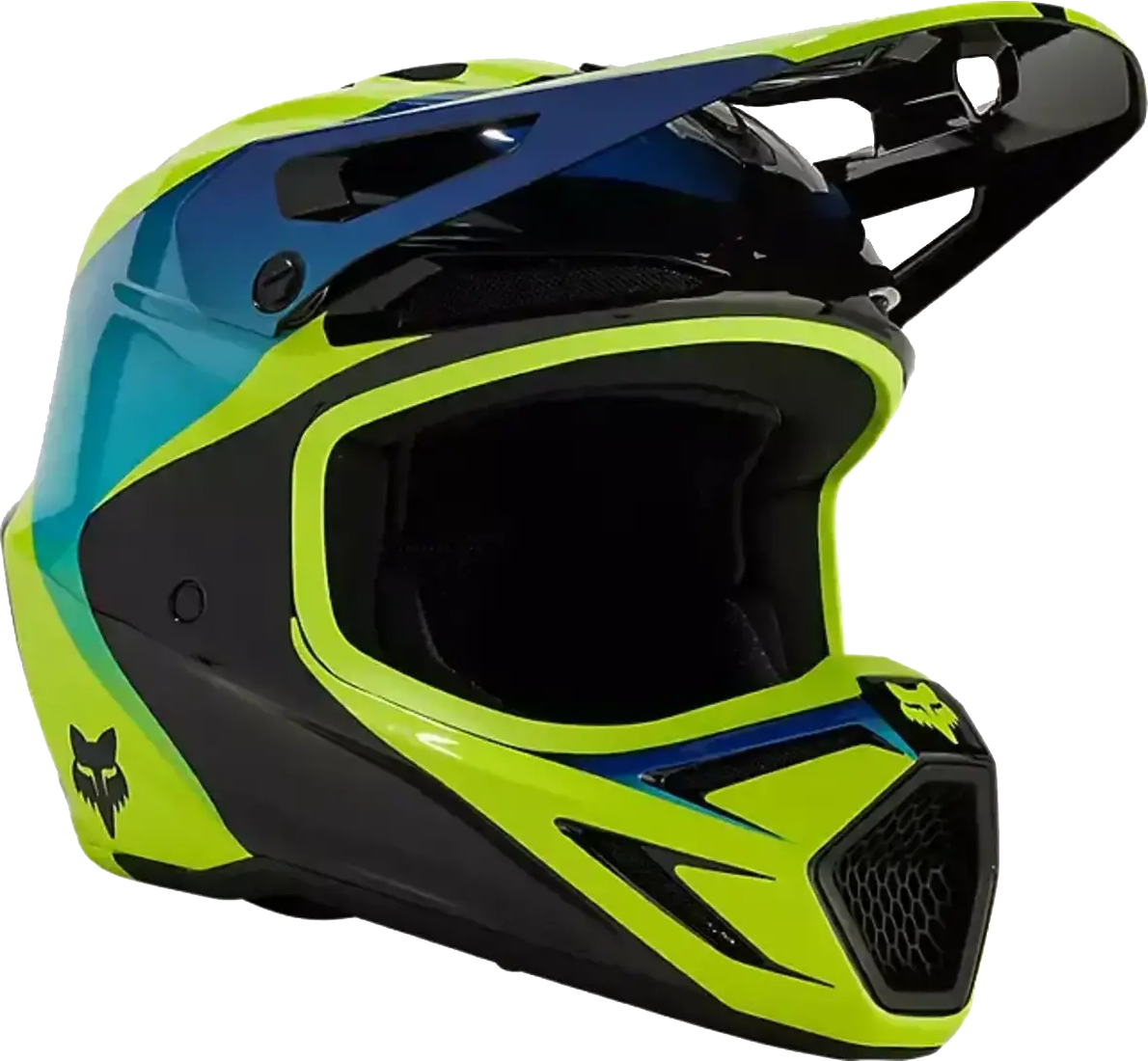 FOX Casco de Cross Niño  V3 Streak Negro-Amarillo