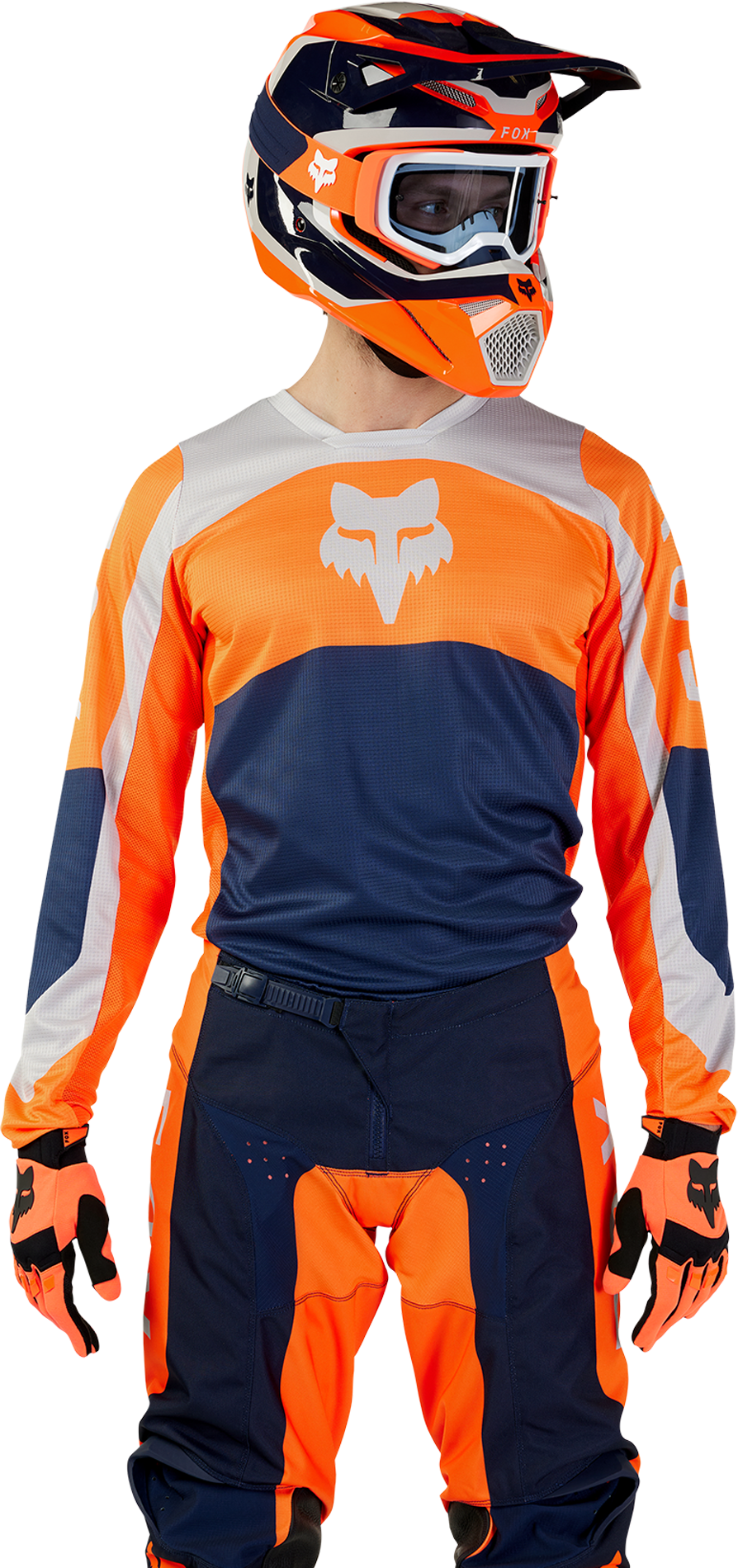 FOX Camiseta de Cross  180 Nitro Naranja Fluo