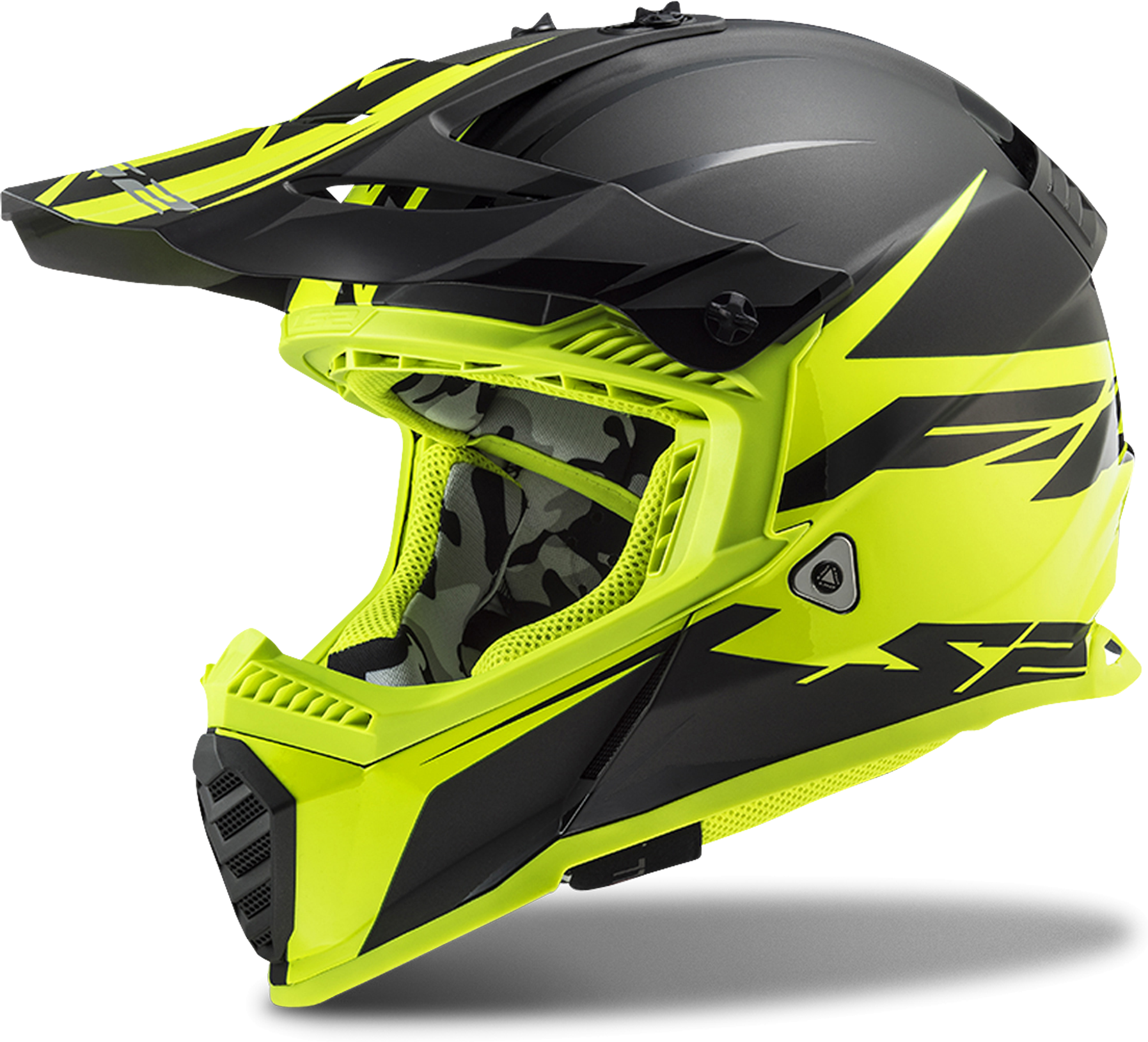 LS2 Casco de Cross  MX437 Fast Evo Negro-HiVis