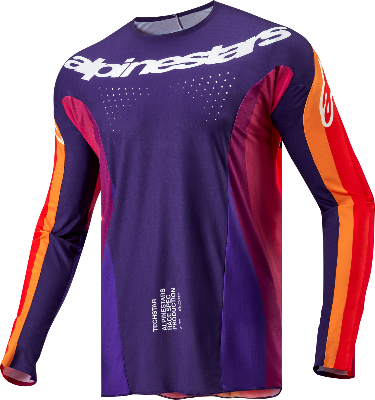 Alpinestars Camiseta de Cross  Techstar Pneuma Púrpura-Naranja-Azul Profundo