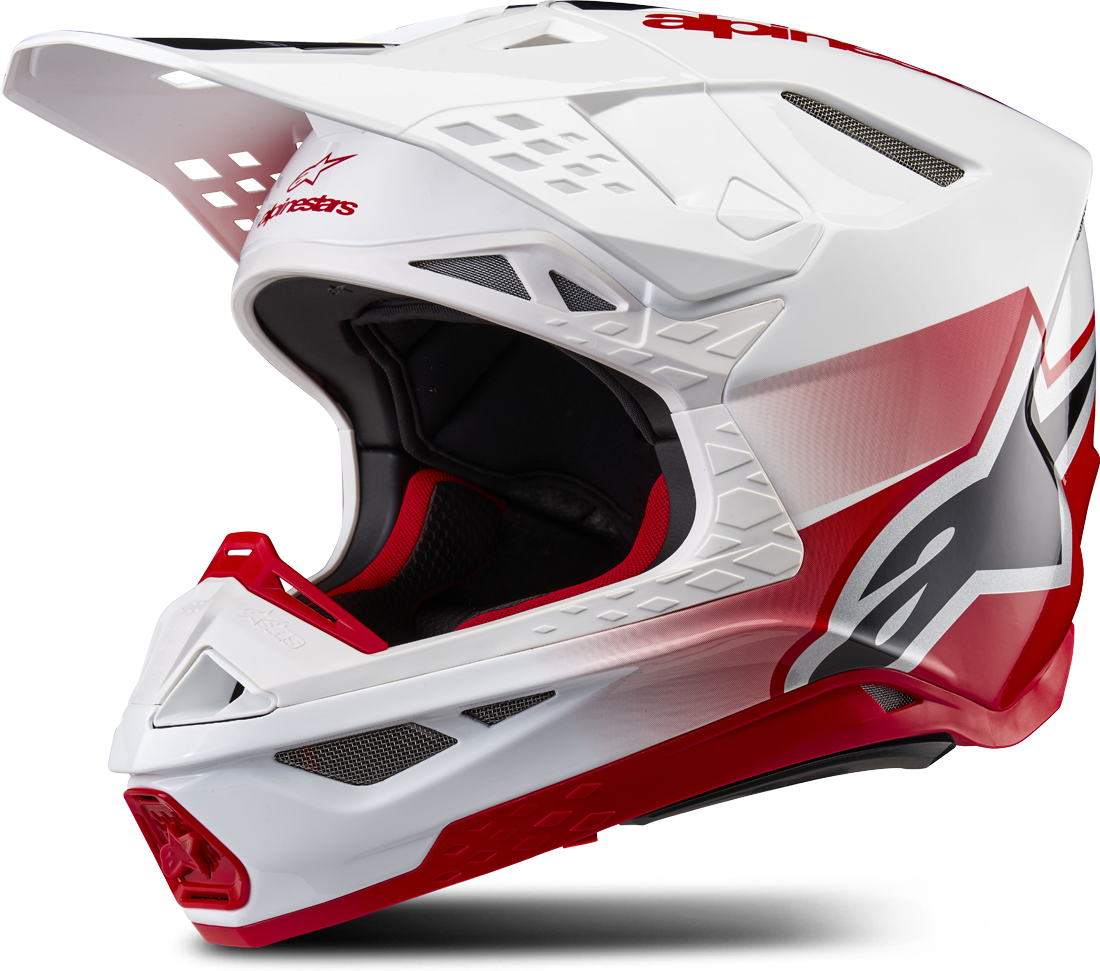 Alpinestars Casco de Cross  Supertech S-M10 Unite Rojo-Blanco