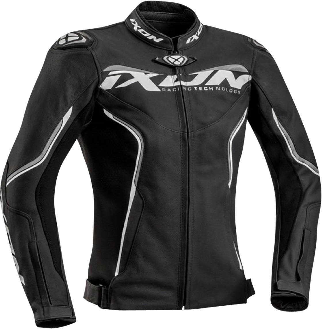 Ixon Chaqueta de Moto para Mujer  Trinity Negro-Blanco-Gris